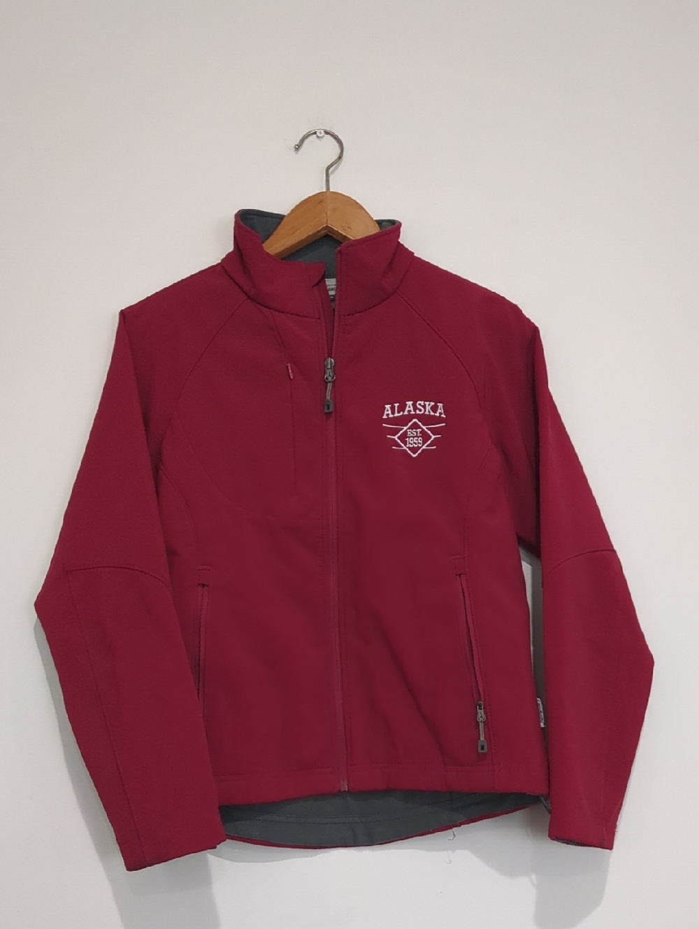 Women's Crimson Softshell Jacket with Alaska Embroidery